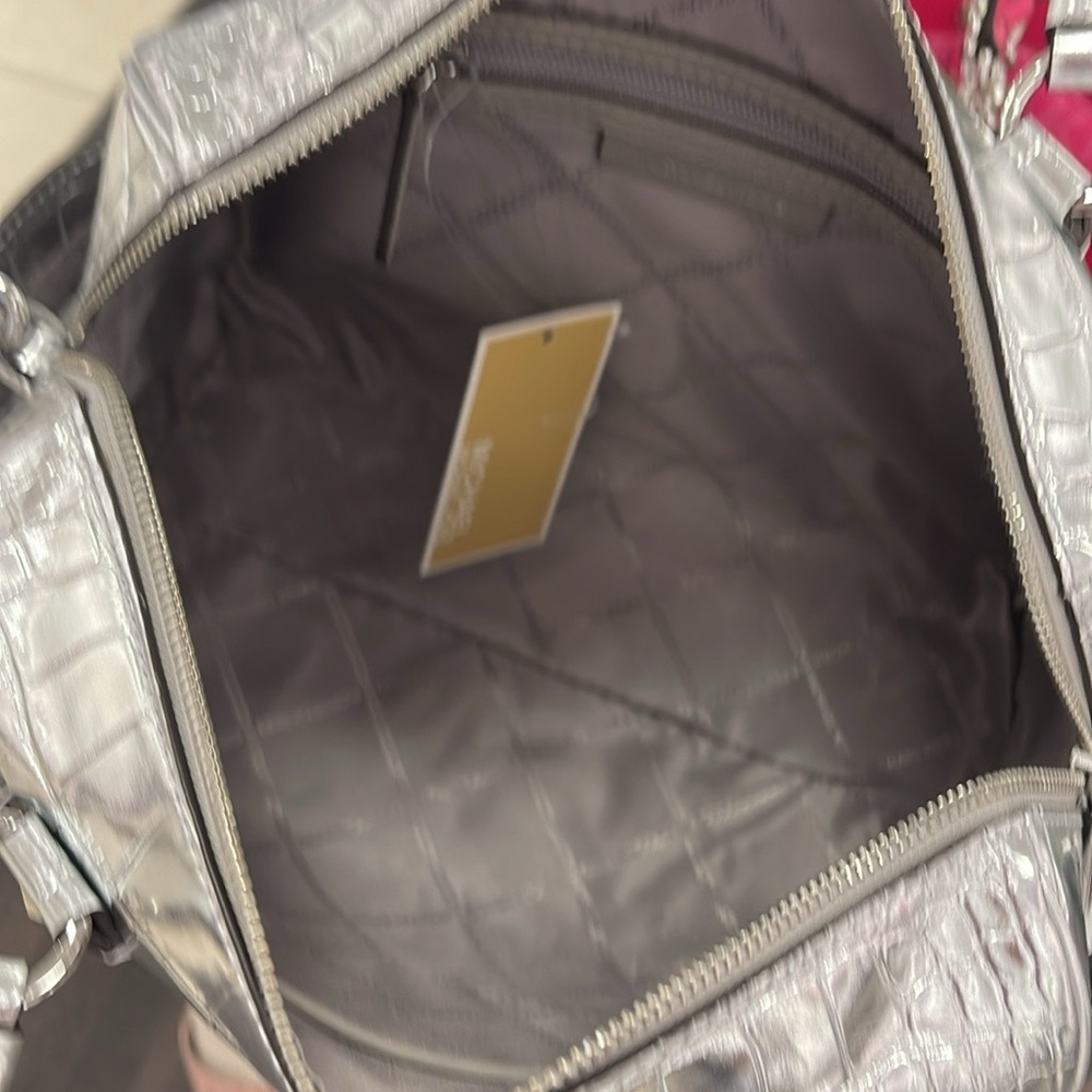 Silver Crocodile Embossed Women's Bag - Picture 13 of 16